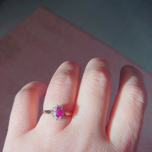 10k gold ruby diamond ring
